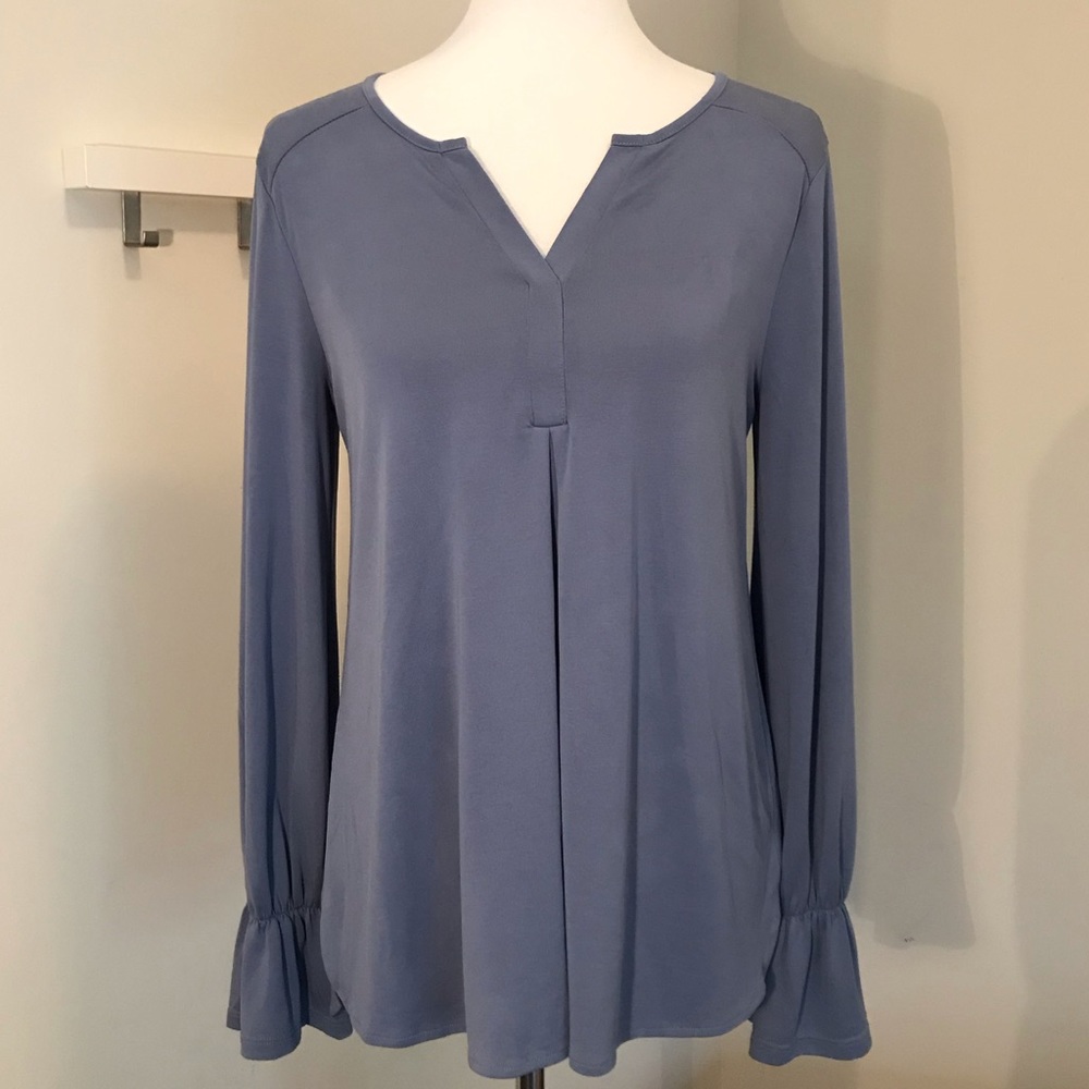 Bell Sleeve Sky Blue Blouse